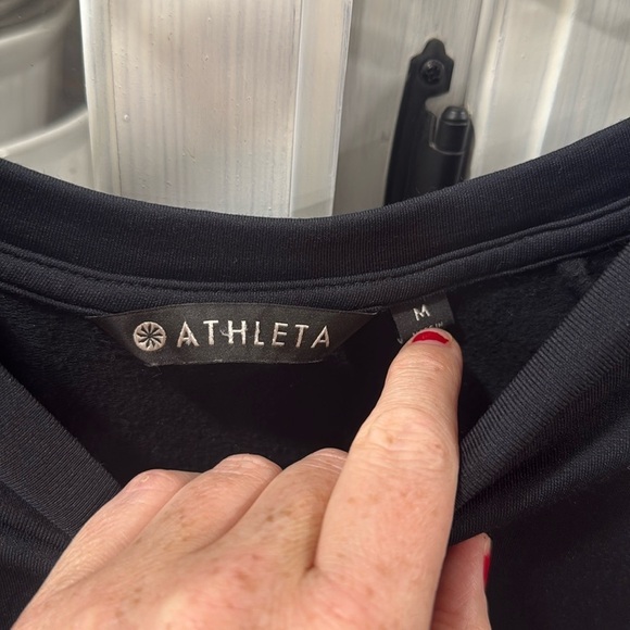 Athleta Black Snappy Sweatshirt Dress Style #352512 Casual Soft Athletic Medium - Picture 8 of 15
